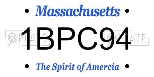 1BPC94 Massachusetts License Plate