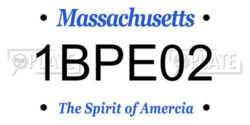 1BPE02 Massachusetts License Plate