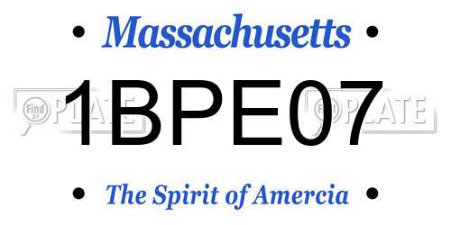 1BPE07 Massachusetts License Plate