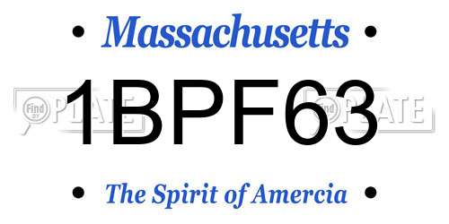 1BPF63 Massachusetts License Plate