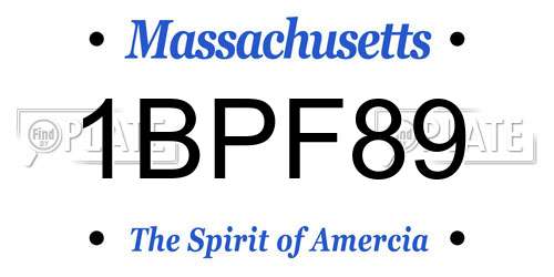 1BPF89 Massachusetts License Plate