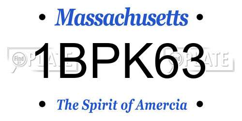 1BPK63 Massachusetts License Plate