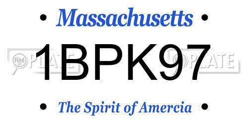 1BPK97 Massachusetts License Plate