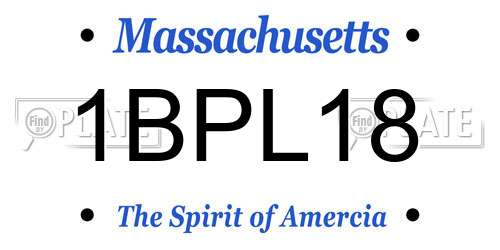 1BPL18 Massachusetts License Plate