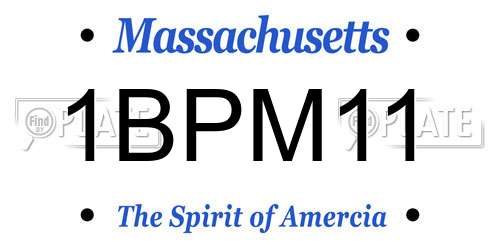 1BPM11 Massachusetts License Plate
