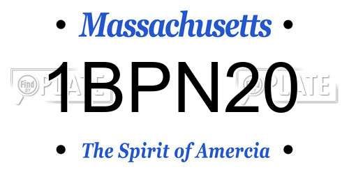 1BPN20 Massachusetts License Plate
