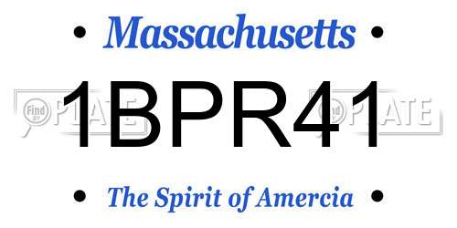 1BPR41 Massachusetts License Plate
