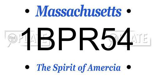 1BPR54 Massachusetts License Plate