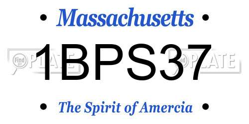1BPS37 Massachusetts License Plate
