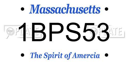 1BPS53 Massachusetts License Plate