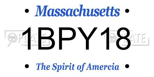 1BPY18 Massachusetts License Plate