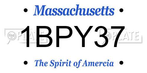 1BPY37 Massachusetts License Plate