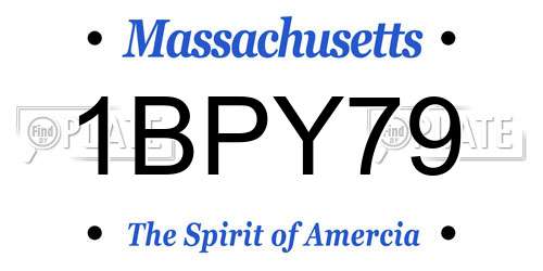 1BPY79 Massachusetts License Plate