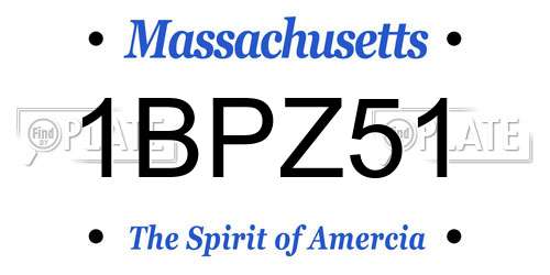 1BPZ51 Massachusetts License Plate