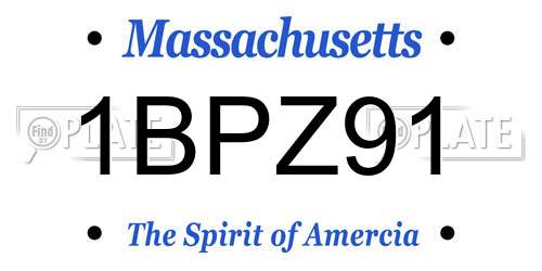 1BPZ91 Massachusetts License Plate