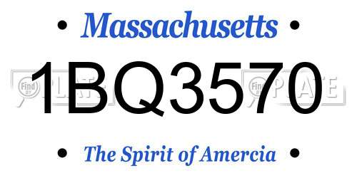 1BQ3570 Massachusetts License Plate