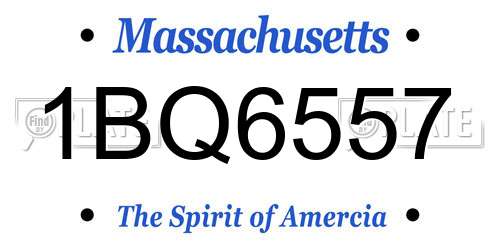 1BQ6557 Massachusetts License Plate