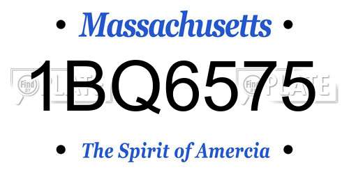 1BQ6575 Massachusetts License Plate