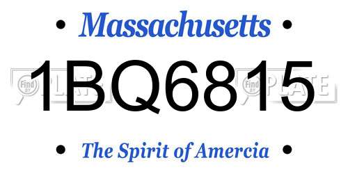1BQ6815 Massachusetts License Plate