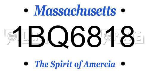 1BQ6818 Massachusetts License Plate