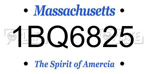 1BQ6825 Massachusetts License Plate