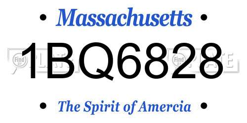 1BQ6828 Massachusetts License Plate