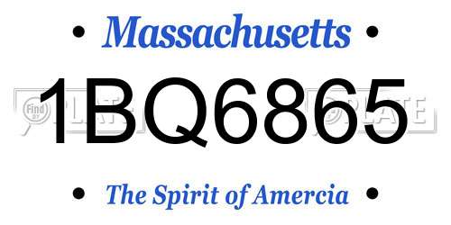 1BQ6865 Massachusetts License Plate