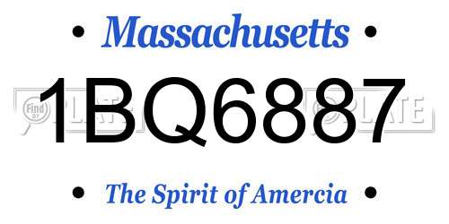 1BQ6887 Massachusetts License Plate