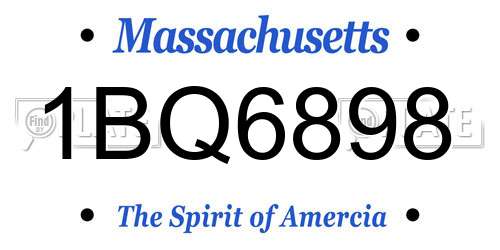 1BQ6898 Massachusetts License Plate