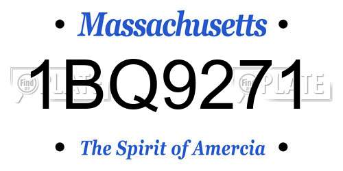 1BQ9271 Massachusetts License Plate