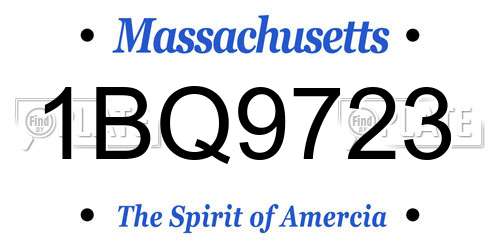 1BQ9723 Massachusetts License Plate
