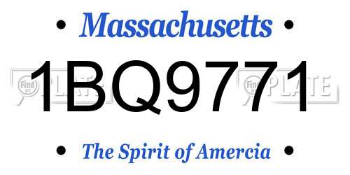 1BQ9771 Massachusetts License Plate