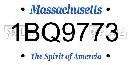 1BQ9773 Massachusetts License Plate