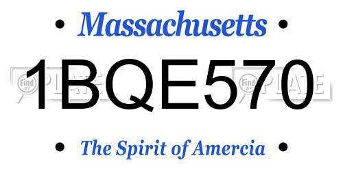 1BQE570 Massachusetts License Plate