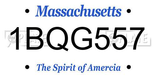 1BQG557 Massachusetts License Plate