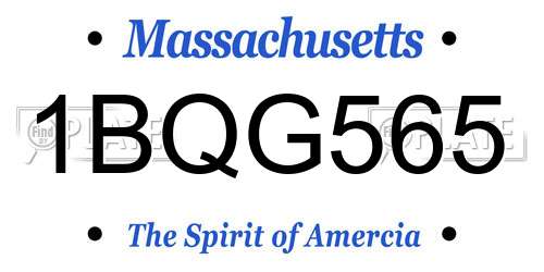 1BQG565 Massachusetts License Plate