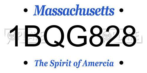 1BQG828 Massachusetts License Plate