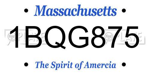 1BQG875 Massachusetts License Plate