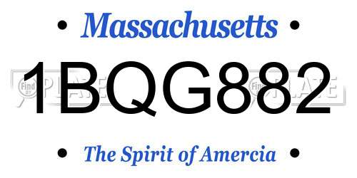 1BQG882 Massachusetts License Plate