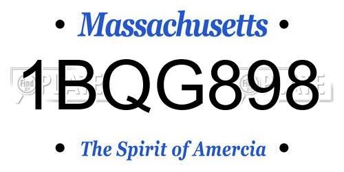 1BQG898 Massachusetts License Plate