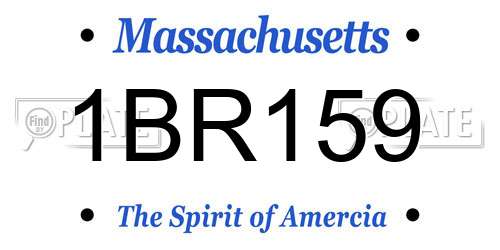 1BR159 Massachusetts License Plate