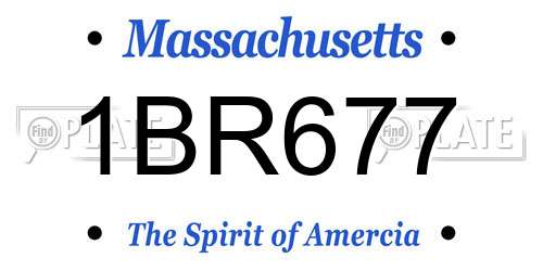 1BR677 Massachusetts License Plate