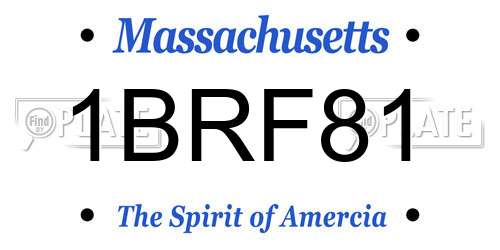 1BRF81 Massachusetts License Plate
