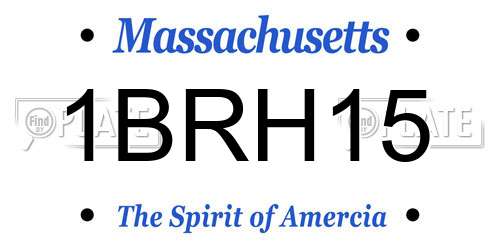 1BRH15 Massachusetts License Plate