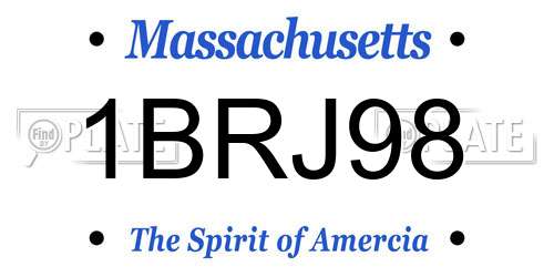 1BRJ98 Massachusetts License Plate