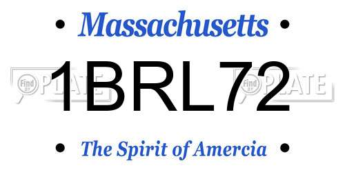 1BRL72 Massachusetts License Plate
