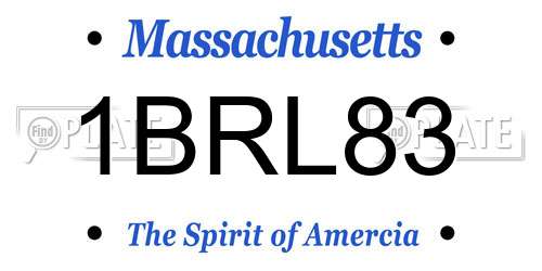 1BRL83 Massachusetts License Plate