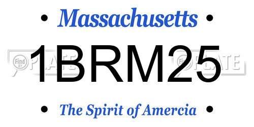 1BRM25 Massachusetts License Plate