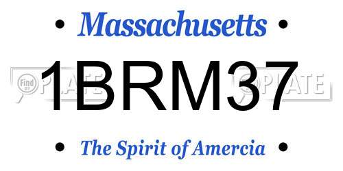 1BRM37 Massachusetts License Plate