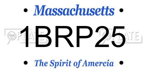1BRP25 Massachusetts License Plate